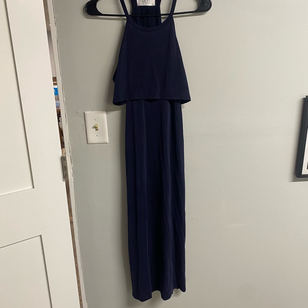 Navy Blue Maxi Dress open sides
